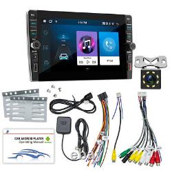 Android 12 Carplay Car Radio WIFI GPS Double 2Din Stereo With 8LED Camera Kit