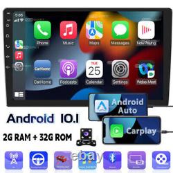 Android 12 Double Din 10.1 Car Stereo Apple CarPlay Auto Radio GPS Navi WiFi FM