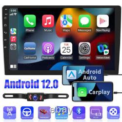 Android 12 Double Din 10.1 Car Stereo Apple CarPlay Auto Radio GPS Navi WiFi FM