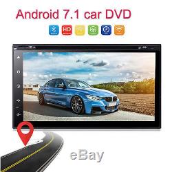 Android 7.1 7 Double Din 4G Wifi Car GPS Nav DVD Player BT Indash Radio+CAMERA
