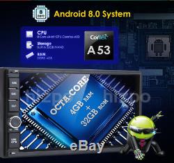 Android 8.0 Double 2Din Car Stereo Radio GPS Navi Wifi 4G DAB 4GB RAM 32G+Camera