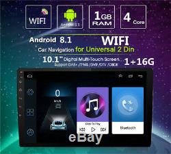 Android 8.1 Double 2Din 10.1 HD Quad-Core Car Stereo Radio GPS Wifi Mirror Link