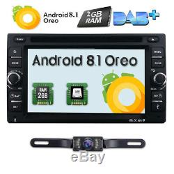 Android 8.1 Double Din Car Stereo Radio GPS Wifi 3G OBD2 HD Mirror BT With DVD E