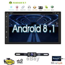 Android 8.1 WIFI 7 Double DIN Car Radio Stereo DVD Player GPS Navigation+Camera
