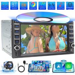Apple/Android Carplay GPS Radio Double 2Din Car Stereo 6.2 CD DVD Player+Camera