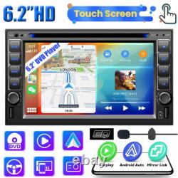 Apple CarPlay 6.2 Double 2Din Car Stereo Radio Android Auto Touch CD DVD Player