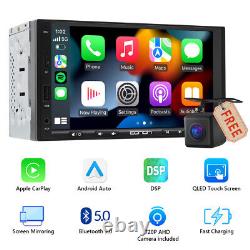 Apple CarPlay 7 Double 2Din Car Stereo Radio Android Auto Touch Screen + Camera