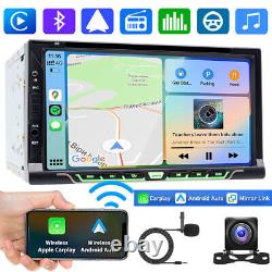 Apple CarPlay 7 Double Din Car Stereo Radio Android Auto with Touch DVD Player