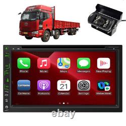 Apple CarPlay 7 Double Din Car Stereo Radio DVD CD Player Android Bluetooth+Cam