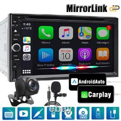Apple CarPlay Double Din 7 Car Stereo Android Auto Radio Bluetooth DVD Player