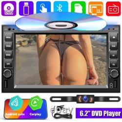Apple Carplay GPS Car Stereo CD DVD Player 6.2 Double Din Touch Screen BT Radio