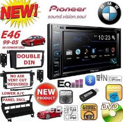 BMW E46 PIONEER CD DVD AUX USB BT BLUETOOTH Car Stereo Radio Double Din Dash Kit