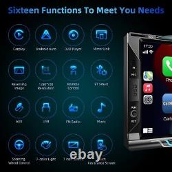 Backup Camera + Bluetooth Radio Double Din DVD CD Player 7 Car Stereo Car Play