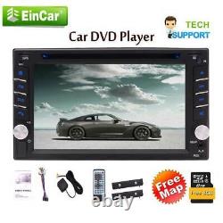 Backup Camera&GPS Double 2Din Car Stereo Radio CD DVD Player Bluetooth + US Map