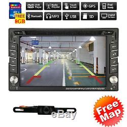 Backup Camera+GPS Double Din Car Stereo Radio DVD mp3 Player Bluetooth with Map