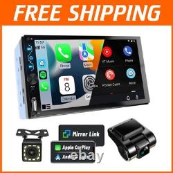 Bluetooth Double Din Car Radio with Backup Camera, Apple Carplay & Android Auto Bluetooth Double Din Car Radio with Backup Camera, Apple Carplay & Android Auto