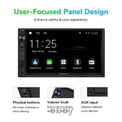 CAM+7 Double Din Touch Screen Car Stereo Apple Carplay Android Auto Radio Audio