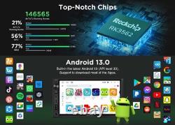 CAM+7 IPS Double 2 Din Car Stereo Radio CarPlay Android 13 GPS Sat Navi WiFi BT