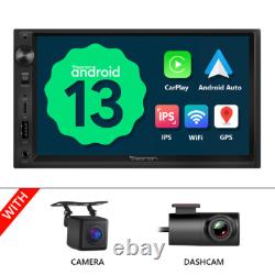 CAM+DVR+7IN Double 2Din In Dash Car Stereo with Carplay Android Auto 13 Bluetooth