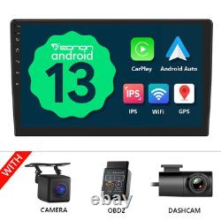 CAM+DVR+OBD+Android 10.1 Double Din Car Stereo CarPlay Radio GPS WiFi IPS Touch