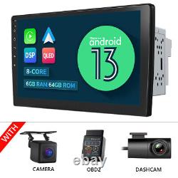 CAM+DVR+OBD+Android 13 10 8-Core Double Din Car Stereo CarPlay Radio GPS 4G LTE