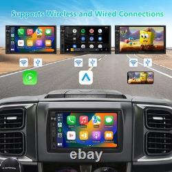 CAM+Double 2 DIN 7 Touch Screen Android Auto CarPlay Car Stereo Radio Bluetooth