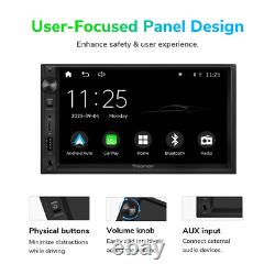 CAM+Eonon 7 QLED Double DIN Android Auto Car Stereo Radio CarPlay GPS Bluetooth