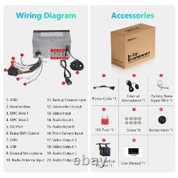 CAM+In Dash 7 QLED Double Din Car Stereo CarPlay Android Auto Radio GPS Nav DSP