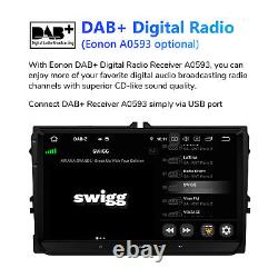 CAM+OBD+Double DIN Car Radio Stereo CarPlay Android 12 GSP DSP For VW Skoda Seat