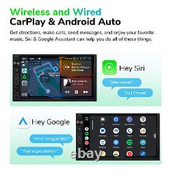 CAM+Wireless Apple CarPlay Android Auto 7 Double DIN Car Stereo Radio Bluetooth