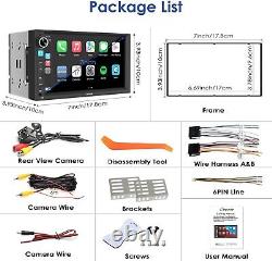 CARPURIDE NEW 7 Inch Double Din Car Stereo Wireless Apple Carplay Android Auto