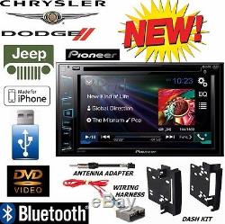 CHRYSLER JEEP DODGE Pioneer Bluetooth USB Aux Double Din DVD CD CAR Radio Stereo