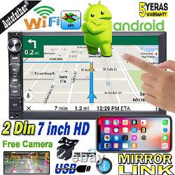Camera + 7 Android 8.1 Double 2Din Car Stereo Radio GPS Wifi Mirror Link Player