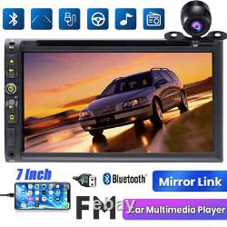 Camera+7 Touch Screen Double 2Din Car Stereo Radio DVD CD USB Player Bluetooth