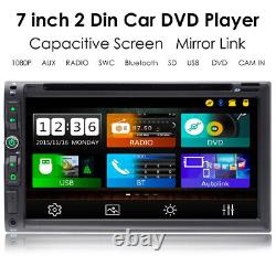 Camera+7 Touch Screen Double 2Din Car Stereo Radio DVD CD USB Player Bluetooth