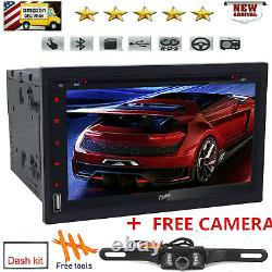 Camera 7inch Double 2DIN Touch Bluetooth DVD/CD Player Car Stereo FM Radio SWC