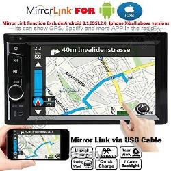Camera+Double 2Din Car DVD Stereo Touch Screen Radio Mirrorlink For GPS Navi Map