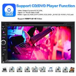 Camera With Apple CarPlay Bluetooth Radio Double Din 7 Car Stereo DVD Player CD