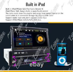 Car 1-Din Dvd Cd Bluetooth Stereo With Motorized 7 Touchscreen Flip Out GPS Navi