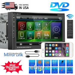 Car DVD Player Double Din Car Stereo Radio 7 Touch Screen BT USB AUX FM Radio