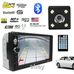 Car MP5 Player Double 2DIN Bluetooth Touch Screen Stereo Radio USB AUX Camera US