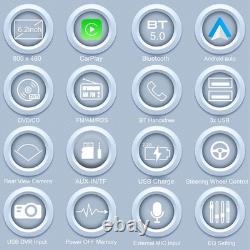 Car Stereo 6.2 Double DIN CD DVD MP5 Carplay FM AM Radio WMA AUX TF +Camera MIC