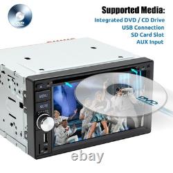 Car Stereo 6.2 Double DIN CD DVD MP5 Carplay FM AM Radio WMA AUX TF +Camera MIC