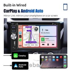 Car Stereo 6.2 Double DIN CD DVD MP5 Carplay FM AM Radio WMA AUX TF +Camera MIC