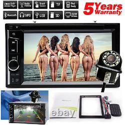 Car Stereo Bluetooth Radio Double 2Din DVD Player Camera Mirror Link For GPS Nav