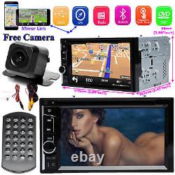 Car Stereo Bluetooth Radio Double 2 Din CD DVD Player Camera For GPS Navigation