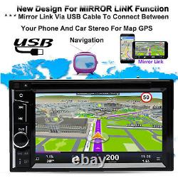 Car Stereo CD DVD Player Double 2DIN FM Mirror Link For GPS Navigation with Camera