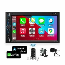 Car Stereo Carplay Android Auto Double Din Car Radio 7 Inch HD Capacitive To