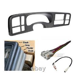 Car Stereo Double DIN Dash install Kit for 1999 2002 GM TRUCKS AND SUVs (GRAY)