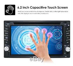 Car Stereo GPS Navi BT Radio Double 2 Din 6.2 DVD Player with Map&HD Camera US